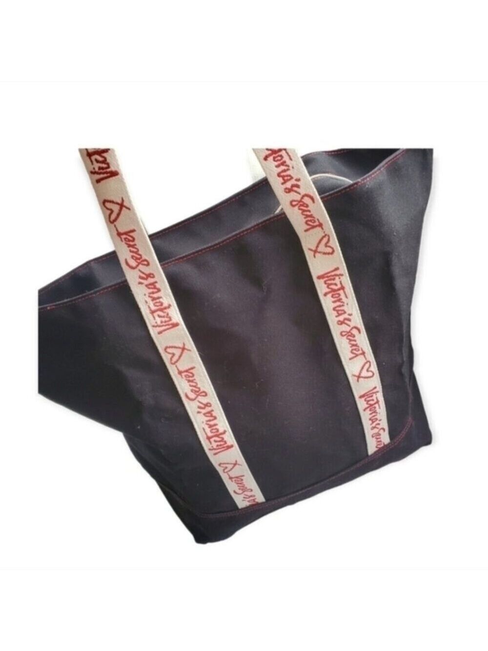 Vintage Y2K Victorias Secret Logo Strap Canvas Tote Bag